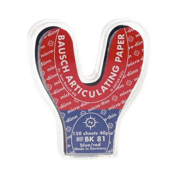 Bausch Articulating Paper 40µ Blue/Red Horseshoe Shape (BK81)