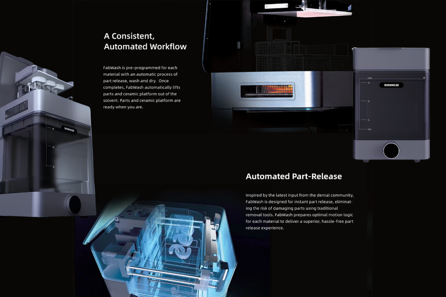 FabWash automated dental 3D printing washing system