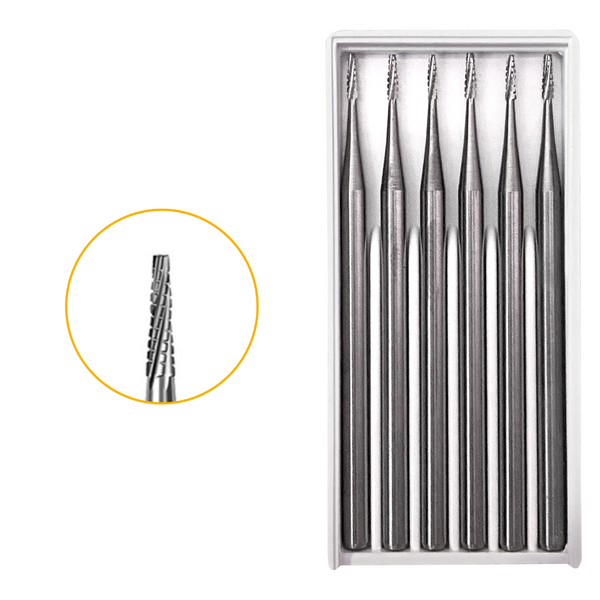 Premium Tungsten Carbide Bur –Taper Fissure 6pcs