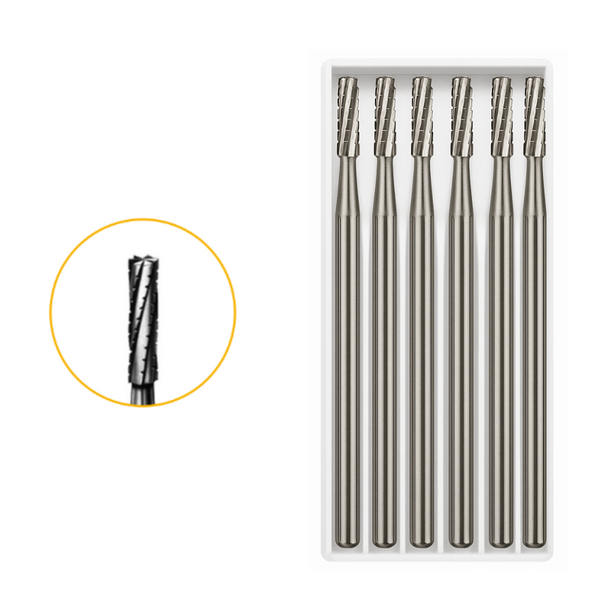 Premium Tungsten Carbide Bur – Flat End Fissure 6pcs