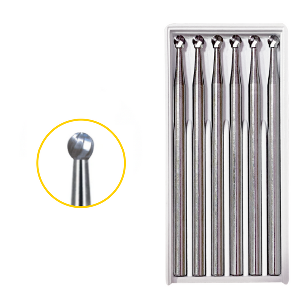 Premium Tungsten Carbide Bur – Ball Round 6pcs