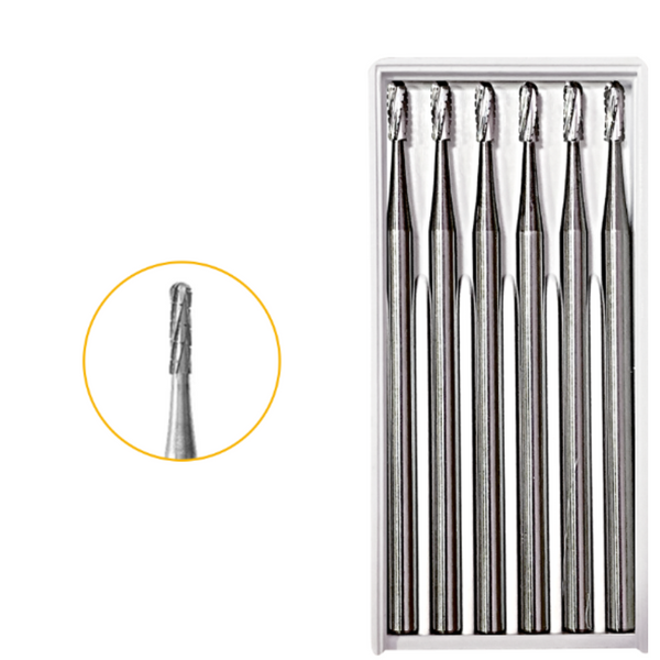 Premium Tungsten Carbide Bur – Round End Fissure 6pcs