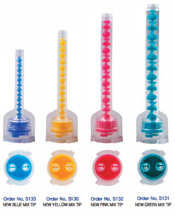 Mixing tips for impression, resin and core material, mixing trays, seil global